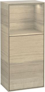 VILLEROY & BOCH FINION ZIJKAST MET VERLICHTING SCHARNIER LINKS VAK BOVEN 418X936X270MM CORPUS OAK VENEER