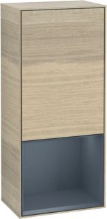 VILLEROY & BOCH FINION ZIJKAST MET VERLICHTING SCHARNIER LINKS VAK ONDER 418X936X270MM VAK ANTRACIET MATT CORPUS OAK VENEER 