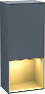 VILLEROY & BOCH FINION ZIJKAST MET VERLICHTING SCHARNIER RECHTS VAK ONDER 418X936X270MM VAK GOLD MATT LACQUER CORPUS ANTRACIET MATT