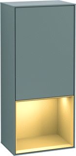 VILLEROY & BOCH FINION ZIJKAST MET VERLICHTING SCHARNIER LINKS VAK ONDER 418X936X270MM VAK GOLD MATT LACQUER CORPUS OLIVE MATT LACQUER 