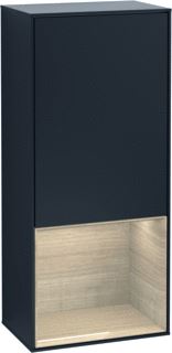 VILLEROY & BOCH FINION ZIJKAST MET VERLICHTING SCHARNIER LINKS VAK ONDER 418X936X270MM VAK OAK VENEER CORPUS BLACK MATT LACQUER