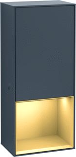 VILLEROY & BOCH FINION ZIJKAST MET VERLICHTING SCHARNIER RECHTS VAK ONDER 418X936X270MM VAK GOLD MATT LACQUER CORPUS MIDNIGHT BLUE MATT LACQUER 