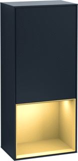 VILLEROY & BOCH FINION ZIJKAST MET VERLICHTING SCHARNIER RECHTS VAK ONDER 418X936X270MM VAK GOLD MATT LACQUER CORPUS BLACK MATT LACQUER 