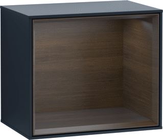 VILLEROY & BOCH FINION SCHAPMODULE MET VERLICHTING 418X356X270MM VAK WALLNUT VENEER CORPUS BLACK MATT LACQUER