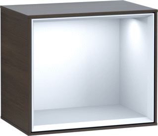 VILLEROY & BOCH FINION SCHAPMODULE MET VERLICHTING 418X356X270MM VAK WHITE MATT LACQUER CORPUS WALLNUT VENEER