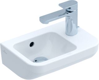 VILLEROY & BOCH ARCHITECTURA FONTEIN 360X260 MM MET OVERLOOP 1 KRAANGAT RECHTS CERAMICPLUS ALPINE WIT 