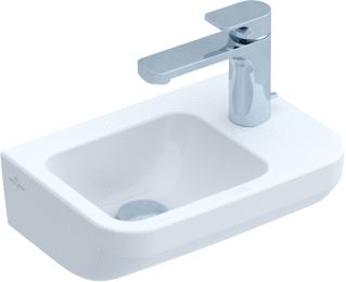 VILLEROY & BOCH ARCHITECTURA FONTEIN 360X260 MM ZONDER OVERLOOP 1 KRAANGAT RECHTS CERAMICPLUS ALPINE WIT 