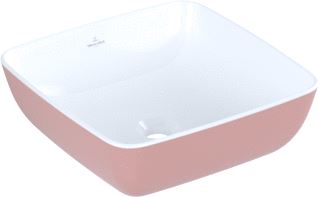 VILLEROY & BOCH ARTIS OPZETWASTAFEL HOEKIG WAND VERHOOGDE VOET GEEN OVERLOOP 410 X 410MM (DXB) POEDER