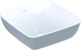 VILLEROY & BOCH ARTIS OPZETWASTAFEL HOEKIG WAND VERHOOGDE VOET GEEN OVERLOOP 410 X 410MM (DXB) FRANS LINNEN