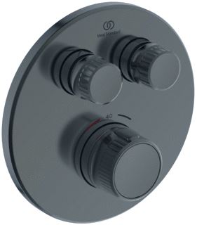 IDEAL STANDARD CERATHERM NAVIGO AFBOUWDEEL VOOR INBOUW DOUCHEKRAAN THERMOSTISCH MET 2 FUNCTIES 15.7CM ROND MAGNETIC GREY 