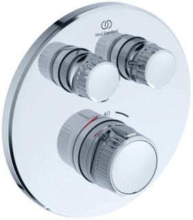 IDEAL STANDARD CERATHERM NAVIGO AFBOUWDEEL VOOR INBOUW DOUCHEKRAAN THERMOSTISCH MET 2 FUNCTIES 15.7CM ROND CHROOM 