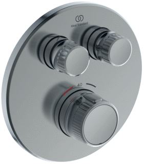 IDEAL STANDARD CERATHERM NAVIGO AFBOUWDEEL VOOR INBOUW DOUCHEKRAAN THERMOSTISCH MET 2 FUNCTIES 15.7CM ROND SILVER STORM 