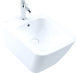 VILLEROY & BOCH FINION BIDET WANDHANGEND 375 X 320 MM STONE WHITE CERAMICPLUS