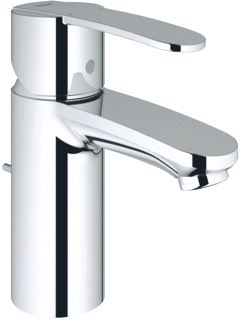 GROHE WAVE COSMOPOLITAN WASTAFELMENGKRAAN S-SIZE TREKWASTE EENGREEPS 1-GATS 155MM HOOGTE 102MM UITLOOP VAST CHROOM 