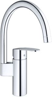 GROHE WAVE COSMOPOLITAN KEUKENMENGKRAAN EENGREEPS 339MM HOOGTE 181MM UITLOOP HOOG DRAAIBAAR CHROOM 