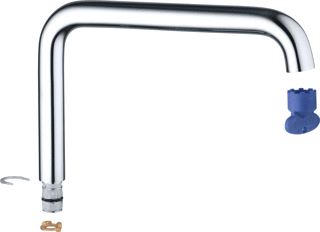 GROHE BUISUITLOOP SANITAIRKRAAN L-UITLOOP DRAAIBAAR SUPERSTEEL (VOOR ESSENCE WASTAFELMENGKRAAN) 