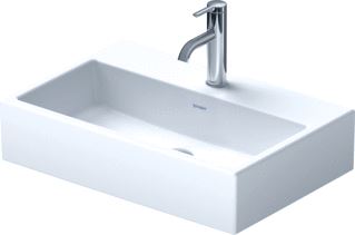 DURAVIT VERO AIR WASTAFEL 600 MM WIT HOOGGLANS KRAANVLAK MET 1 KRAANGAT GESLEPEN WONDERGLISS 