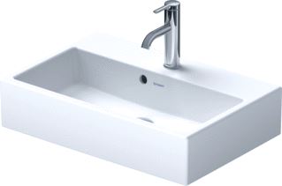 DURAVIT VERO AIR WASTAFEL 600 MM WIT HOOGGLANS KRAANVLAK ZONDER KRAANGAT GESLEPEN WONDERGLISS 