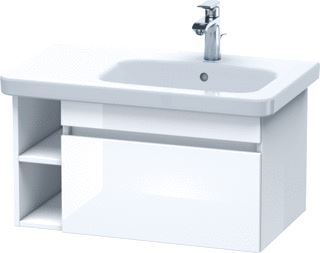 DURAVIT DURASTYLE WASTAFELONDERBOUW HANGEND 730X448 MM KLEUR FRONT: BETONGRIJS MAT KLEUR CORPUS: WIT MAT AANTAL LADEN: 1 AANTAL OPEN VAKJES: 2