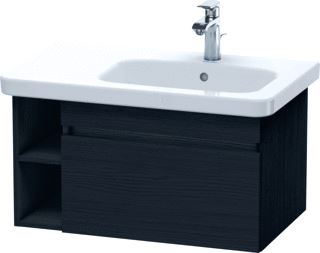 DURAVIT DURASTYLE WASTAFELONDERBOUW 730X448 MM KLEUR FRONT: EIKEN ZWART MAT KLEUR CORPUS: EIKEN ZWART MAT AANTAL LADEN: 1 AANTAL OPEN VAKJES: 2