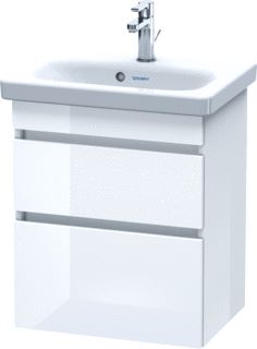 DURAVIT DURASTYLE WASTAFELONDERBOUW 500X368 MM KLEUR FRONT: BETONGRIJS MAT KLEUR CORPUS: WIT MAT AANTAL SCHUIFLADES: 2 SIFONUITSPARING