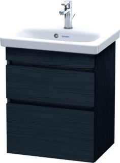 DURAVIT DURASTYLE WASTAFELONDERBOUW 500X368 MM KLEUR FRONT: EIKEN ZWART MAT KLEUR CORPUS: EIKEN ZWART MAT AANTAL SCHUIFLADES: 2 SIFONUITSPARING