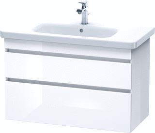 DURAVIT DURASTYLE WASTAFELONDERBOUW HANGEND 930X448 MM KLEUR FRONT: BETONGRIJS MAT KLEUR CORPUS: WIT MAT AANTAL SCHUIFLADES: 2 SIFONUITSPARING