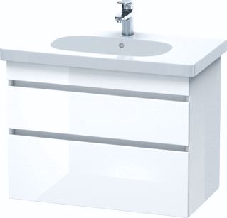 DURAVIT DURASTYLE WASTAFELONDERBOUW HANGEND 800X453 MM KLEUR FRONT: BETONGRIJS MAT KLEUR CORPUS: WIT MAT AANTAL SCHUIFLADES: 2 SIFONUITSPARING 