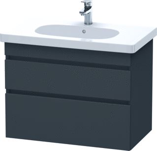 DURAVIT DURASTYLE WASTAFELONDERBOUW HANGEND 800X453 MM KLEUR FRONT: GRAFIET MAT KLEUR CORPUS: GRAFIET MAT AANTAL SCHUIFLADES: 2 SIFONUITSPARING