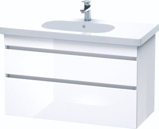 DURAVIT DURASTYLE WASTAFELONDERBOUW HANGEND 1000X453 MM KLEUR FRONT: BETONGRIJS MAT KLEUR CORPUS: WIT MAT AANTAL SCHUIFLADES: 2 SIFONUITSPARING