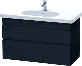 DURAVIT DURASTYLE WASTAFELONDERBOUW 1000X453 MM KLEUR FRONT: EIKEN ZWART MAT KLEUR CORPUS: EIKEN ZWART MAT AANTAL SCHUIFLADES: 2 SIFONUITSPARING