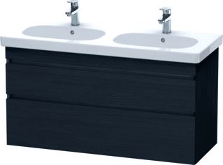 DURAVIT DURASTYLE WASTAFELONDERBOUW 1150X453 MM KLEUR FRONT: EIKEN ZWART MAT KLEUR CORPUS: EIKEN ZWART MAT AANTAL SCHUIFLADES: 2 SIFONUITSPARING