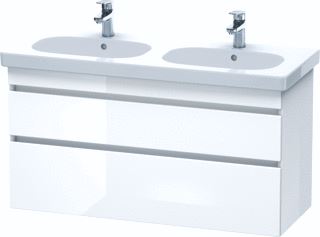 DURAVIT DURASTYLE WASTAFELONDERBOUW HANGEND 1150X453 MM KLEUR FRONT: NOTEN DONKER MAT KLEUR CORPUS: WIT MAT AANTAL SCHUIFLADES: 2 SIFONUITSPARING