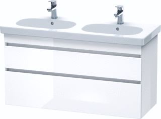 DURAVIT DURASTYLE WASTAFELONDERBOUW HANGEND 1150X453 MM KLEUR FRONT: WIT HOOGGLANS KLEUR CORPUS: WIT HOOGGLANS AANTAL SCHUIFLADES: 2 SIFONUITSPARING