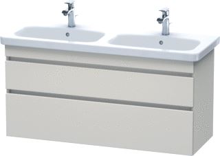 DURAVIT DURASTYLE WASTAFELONDERBOUW HANGEND 1230X448 MM KLEUR FRONT: TAUPE MAT KLEUR CORPUS: TAUPE MAT AANTAL SCHUIFLADES: 2 SIFONUITSPARING