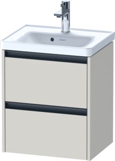 DURAVIT KETHO 2 WASTAFELONDERBOUWKAST MET 2 LADEN 48.4X37.5X54.9CM MET GREPEN ANTRACIET TAUPE SUPERMAT