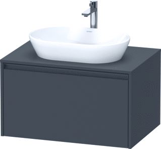 DURAVIT KETHO 2 WASTAFELONDERBOUWKAST INCL. CONSOLEPLAAT MET 1 LADE 80X55X45.9CM MET HANDGREEP ANTRACIET GRAFIET MAT