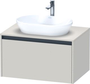 DURAVIT KETHO 2 WASTAFELONDERBOUWKAST INCL. CONSOLEPLAAT MET 1 LADE 80X55X45.9CM MET HANDGREEP ANTRACIET TAUPE SUPERMAT