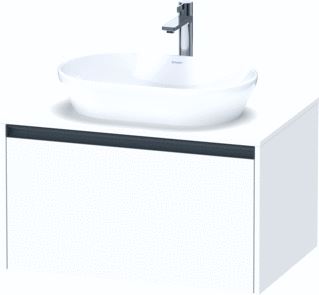 DURAVIT KETHO 2 WASTAFELONDERBOUWKAST INCL. CONSOLEPLAAT MET 1 LADE 80X55X45.9CM MET HANDGREEP ANTRACIET WIT SUPERMAT