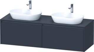 DURAVIT KETHO 2 WASTAFELONDERBOUWKAST INCL. CONSOLEPLAAT MET 2 LADEN VOOR DUBBELE WASKOMMEN 160X55X45.9CM MET HANDGREPEN ANTRACIET GRAFIET SUPERMAT