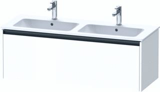 DURAVIT KETHO 2 WASTAFELONDERBOUWKAST MET 1 LADE VOOR DUBBELE WASTAFEL 128X48X44CM MET GREEP ANTRACIET HOOGGLANS WIT