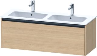 DURAVIT KETHO 2 WASTAFELONDERBOUWKAST MET 1 LADE VOOR DUBBELE WASTAFEL 128X48X44CM MET GREEP ANTRACIET NATUUR EIKEN MAT