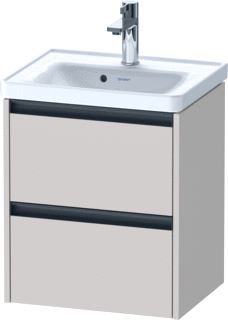 DURAVIT KETHO 2 WASTAFELONDERBOUWKAST MET 2 LADEN 48.4X37.5X54.9CM MET GREPEN ANTRACIET TAUPE MAT