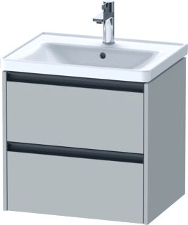 DURAVIT KETHO 2 WASTAFELONDERBOUWKAST MET 2 LADEN 58.4X45.5X54.9CM MET GREPEN ANTRACIET BETONGRIJS MAT