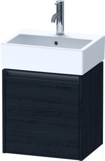 DURAVIT KETHO 2 WASTAFELONDERBOUWKAST MET 1 DEUR 43.4X33.8X44CM LINKS MET GREEP ANTRACIET EIKEN ZWART MAT