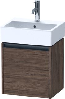 DURAVIT KETHO 2 WASTAFELONDERBOUWKAST MET 1 DEUR 43.4X33.8X44CM LINKS MET GREEP ANTRACIET DONKER NOTEN MAT