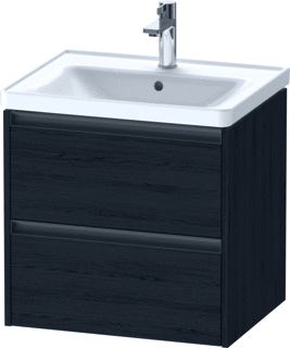 DURAVIT KETHO 2 WASTAFELONDERBOUWKAST MET 2 LADEN 58.4X45.5X54.9CM MET GREPEN ANTRACIET EIKEN ZWART MAT