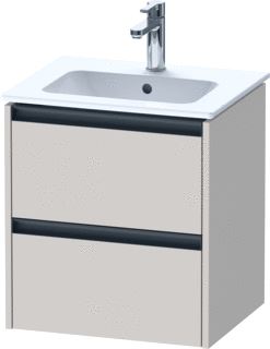 DURAVIT KETHO 2 WASTAFELONDERBOUWKAST MET 2 LADEN 51X42X54.9CM MET GREPEN ANTRACIET TAUPE MAT