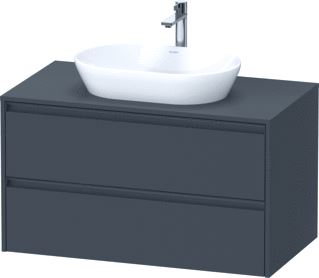 DURAVIT KETHO 2 WASTAFELONDERBOUWKAST INCL. CONSOLEPLAAT MET 2 LADEN 100X55X56.8CM MET HANDGREPEN ANTRACIET GRAFIET MAT