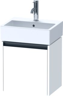 DURAVIT KETHO 2 WASTAFELONDERBOUWKAST MET 1 DEUR 43.4X33.8X44CM LINKS MET GREEP ANTRACIET WIT SUPERMAT